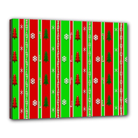 Christmas Paper Pattern Canvas 20  x 16 