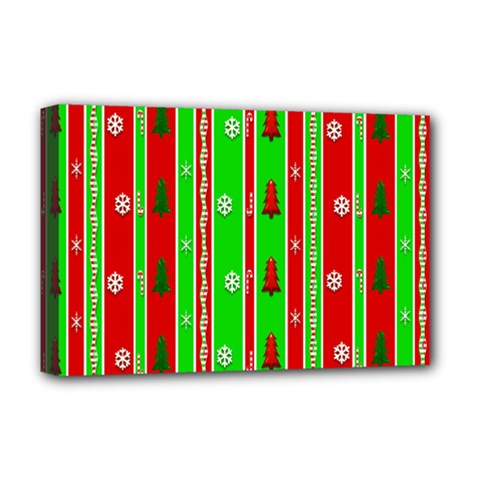 Christmas Paper Pattern Deluxe Canvas 18  x 12  