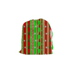 Christmas Paper Pattern Drawstring Pouches (Small) 