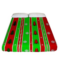 Christmas Paper Pattern Fitted Sheet (queen Size) by Nexatart