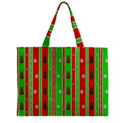 Christmas Paper Pattern Zipper Mini Tote Bag