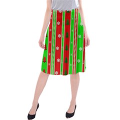 Christmas Paper Pattern Midi Beach Skirt