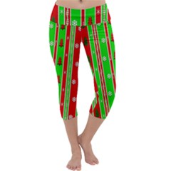 Christmas Paper Pattern Capri Yoga Leggings