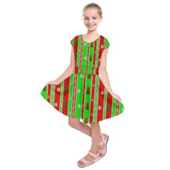 Christmas Paper Pattern Kids  Short Sleeve Dress