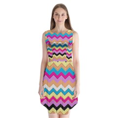 Chevrons Pattern Art Background Sleeveless Chiffon Dress  