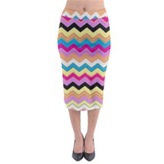 Chevrons Pattern Art Background Midi Pencil Skirt by Nexatart