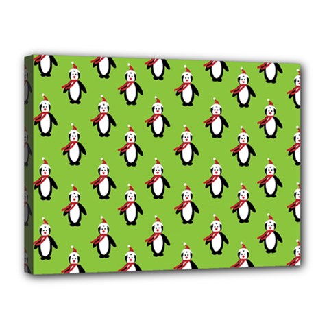 Christmas Penguin Penguins Cute Canvas 16  x 12 