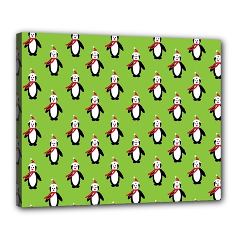 Christmas Penguin Penguins Cute Canvas 20  x 16 