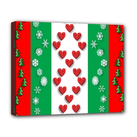 Christmas Snowflakes Christmas Trees Deluxe Canvas 20  X 16  