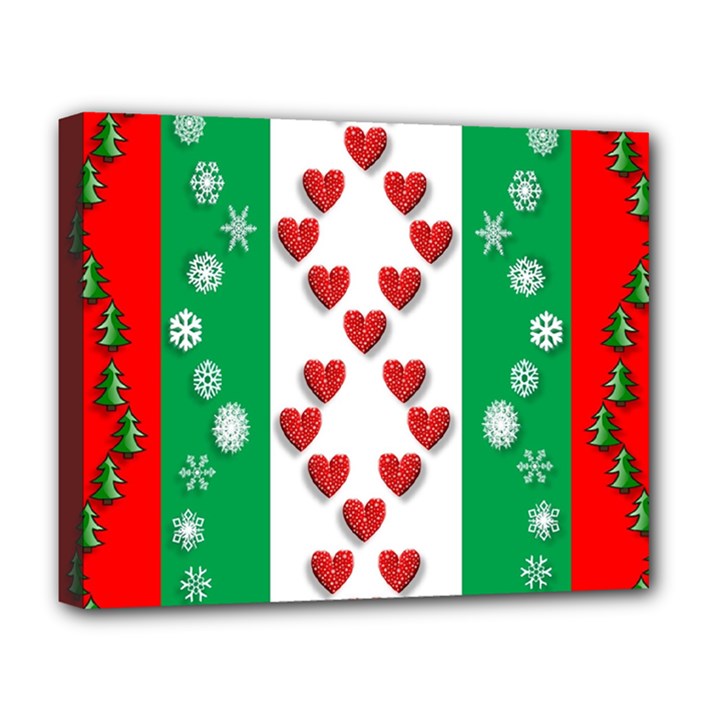 Christmas Snowflakes Christmas Trees Deluxe Canvas 20  x 16  