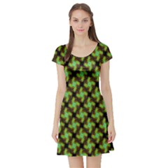 Computer Graphics Graphics Ornament Short Sleeve Skater Dress