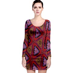 Computer Graphics Graphics Ornament Long Sleeve Bodycon Dress