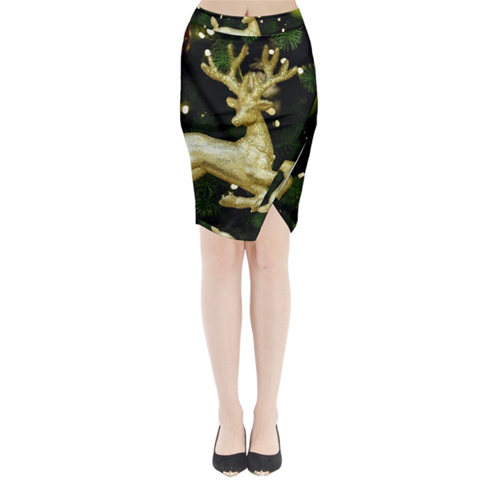 December Christmas Cologne Midi Wrap Pencil Skirt