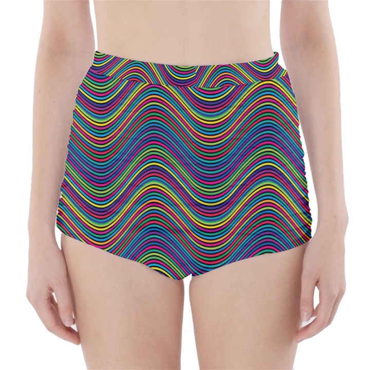 Decorative Ornamental Abstract High-Waisted Bikini Bottoms