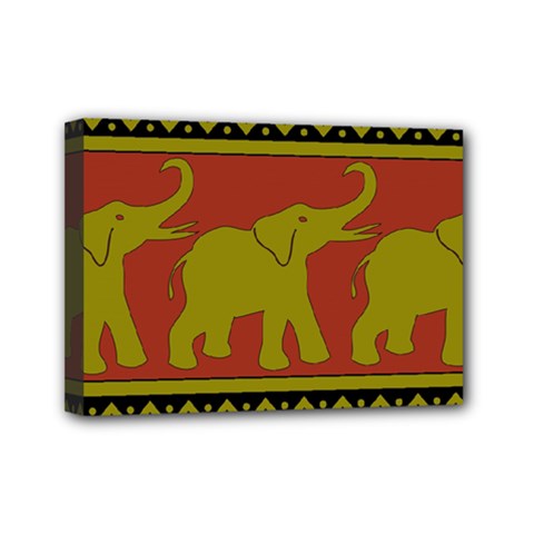 Elephant Pattern Mini Canvas 7  X 5  by Nexatart