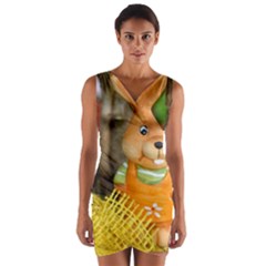 Easter Hare Easter Bunny Wrap Front Bodycon Dress