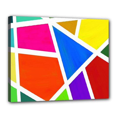 Geometric Blocks Canvas 20  X 16  by Nexatart