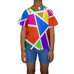 Geometric Blocks Kids  Short Sleeve Swimwear by Nexatart