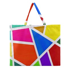 Geometric Blocks Zipper Large Tote Bag by Nexatart