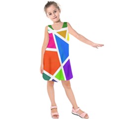 Geometric Blocks Kids  Sleeveless Dress by Nexatart