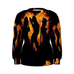 Heart Love Flame Girl Sexy Pose Women s Sweatshirt by Nexatart