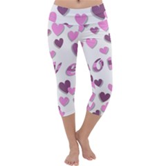 Love Valentine S Day 3d Fabric Capri Yoga Leggings by Nexatart