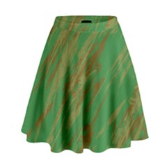 Brown Green Texture                                                    High Waist Skirt by LalyLauraFLM
