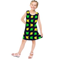 Yellow Green Shapes                          Kid s Tunic Dress by LalyLauraFLM