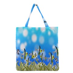 Pisces Underwater World Fairy Tale Grocery Tote Bag by Nexatart