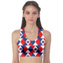 Patriotic Red White Blue 3d Stars Sports Bra View1