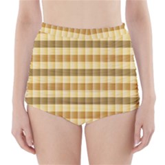 Pattern Grid Squares Texture High-waisted Bikini Bottoms by Nexatart