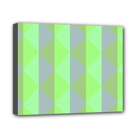 Squares Triangel Green Yellow Blue Canvas 10  x 8 