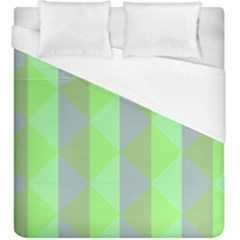 Squares Triangel Green Yellow Blue Duvet Cover (King Size)