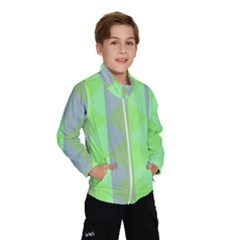 Squares Triangel Green Yellow Blue Wind Breaker (Kids)