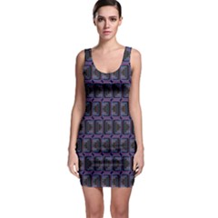 Psychedelic 70 S 1970 S Abstract Sleeveless Bodycon Dress