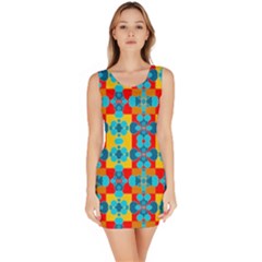 Pop Art Abstract Design Pattern Sleeveless Bodycon Dress