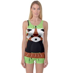 Red Panda Bamboo Firefox Animal One Piece Boyleg Swimsuit by Nexatart