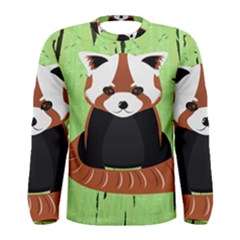 Red Panda Bamboo Firefox Animal Men s Long Sleeve Tee by Nexatart