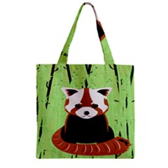 Red Panda Bamboo Firefox Animal Zipper Grocery Tote Bag by Nexatart