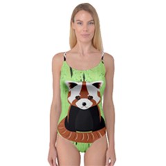 Red Panda Bamboo Firefox Animal Camisole Leotard  by Nexatart