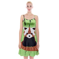 Red Panda Bamboo Firefox Animal Spaghetti Strap Velvet Dress by Nexatart