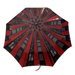 Red Building City Folding Umbrellas by Nexatart