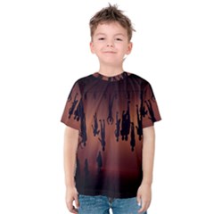 Silhouette Of Circus People Kids  Cotton Tee