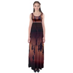 Silhouette Of Circus People Empire Waist Maxi Dress by Nexatart