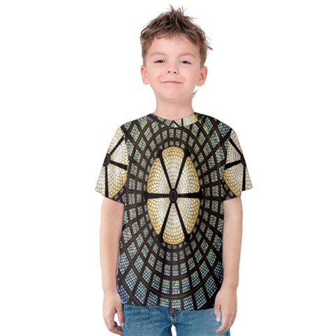 Stained Glass Colorful Glass Kids  Cotton Tee by Nexatart