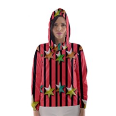 Star Christmas Greeting Hooded Wind Breaker (women)