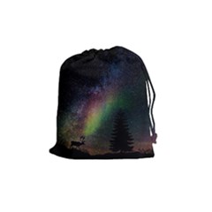 Starry Sky Galaxy Star Milky Way Drawstring Pouches (medium)  by Nexatart