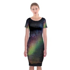 Starry Sky Galaxy Star Milky Way Classic Short Sleeve Midi Dress by Nexatart