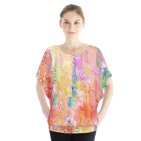 Watercolour Watercolor Paint Ink  Blouse by Nexatart