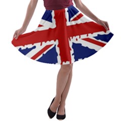 Uk Splat Flag A-line Skater Skirt by Nexatart